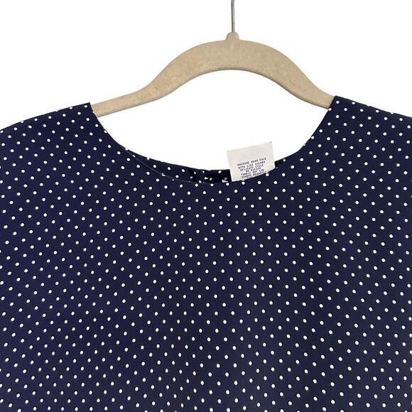 Vintage Jo Hardin Blue White Polka Dot Shorts Set Womens Sz 14 80s High Waist - Picture 9 of 11